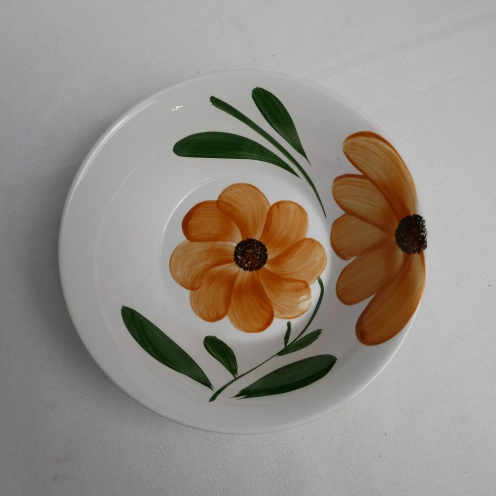 Set Of 3 Souritsu Akechi Japanese Hand Painted Glazed Floral & Leaves Bowls 8" - Picture 4 of 6